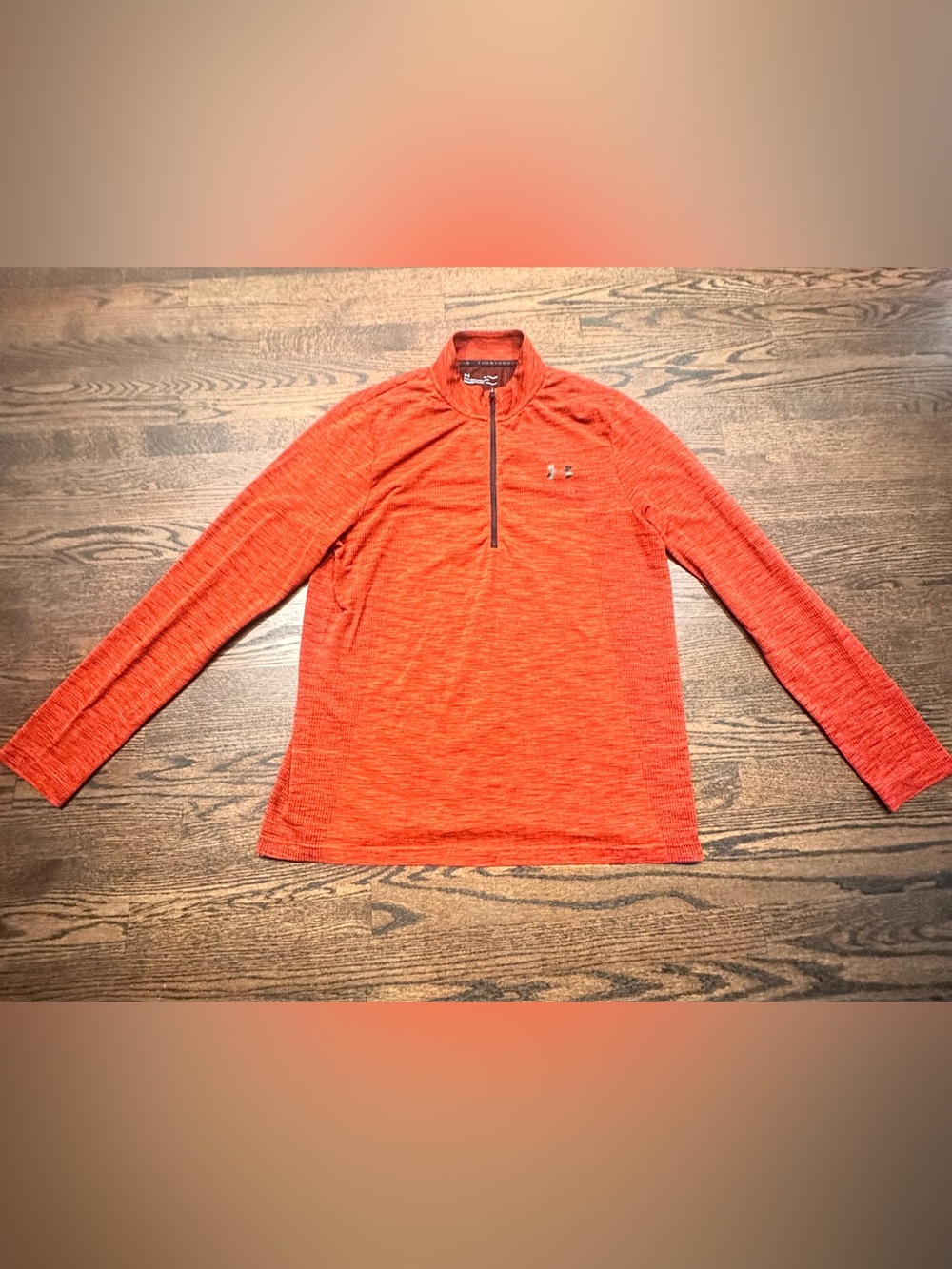 Under Armour HEATGEAR THREADBORNE Orange Heather 1/4 Zip Pullover